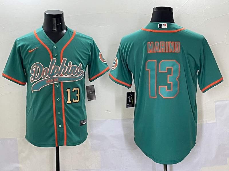 Men 2025 NFL Nike Miami Dolphins #13 Marino green jerseys